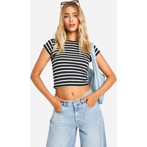 T-Shirt À Manches Capées En Jean - 36 - boohoo - Modalova