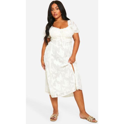 Grande Taille - Robe Champêtre Mi-Longue À Col Bateau - 44 - boohoo - Modalova