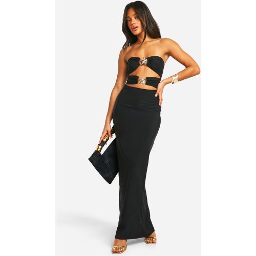 Robe Bustier Longue À Découpes Et Bordures Dorées - 42 - boohoo - Modalova