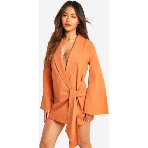 Robe Chemise En Lin - 40 - boohoo - Modalova