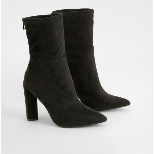 Bottines Chaussettes Pointues À Talon Carré - 36 - boohoo - Modalova