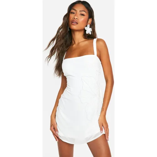 Robe Courte Pailletée Fleurie - 36 - boohoo - Modalova