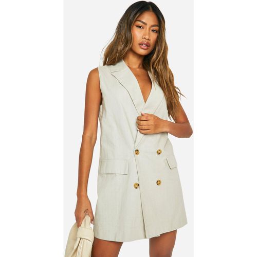 Robe Blazer En Lin Sans Manches - boohoo - Modalova