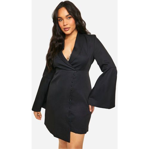 Grande Taille - Robe Blazer À Manches Évasées - 44 - boohoo - Modalova