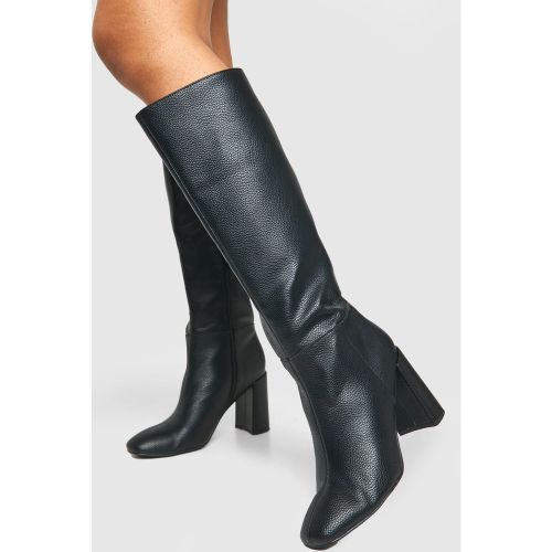 Bottes Hautes Texturées À Talon - 40 - boohoo - Modalova