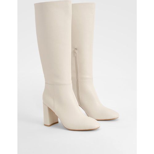 Bottes Hautes Texturées À Talon - 38 - boohoo - Modalova