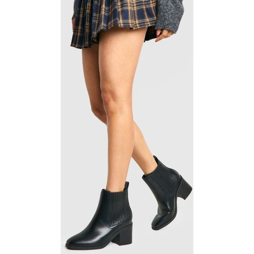 Bottines À Empiècement Contrastant Et Talon Carré - Pointure Large - 36 - boohoo - Modalova