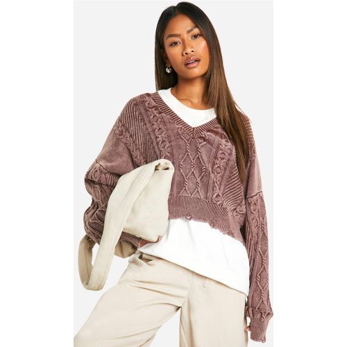 Pull Délavé En Maille Côtelée - L - boohoo - Modalova
