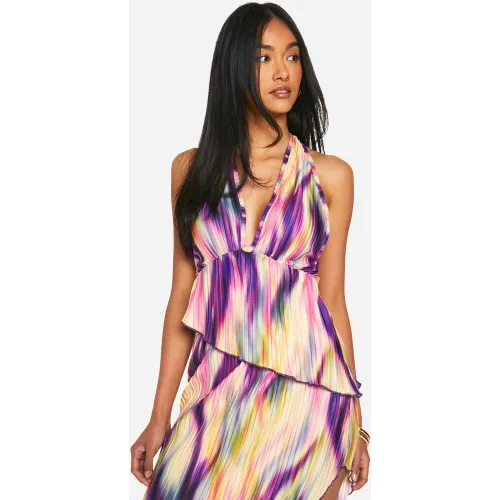 Top Plissé Tie Dye À Dos Nu - 36 - boohoo - Modalova