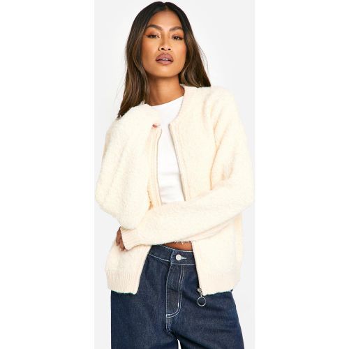 Bomber En Maille Douce - Blanc Écru - S, Blanc Écru - boohoo - Modalova