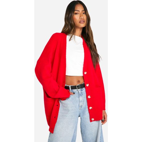 Cardigan Oversize En Maille Douce - M - boohoo - Modalova