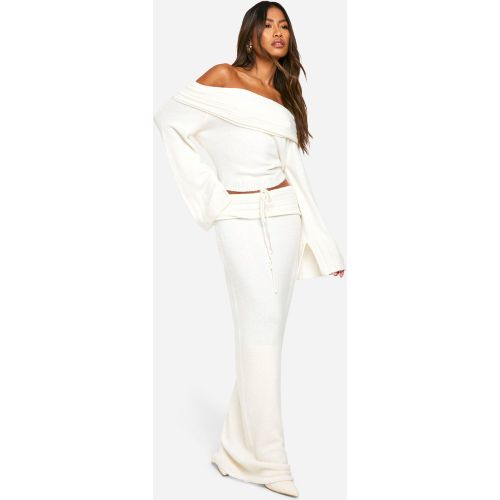 Jupe Longue Côtelée À Lacets - L - boohoo - Modalova