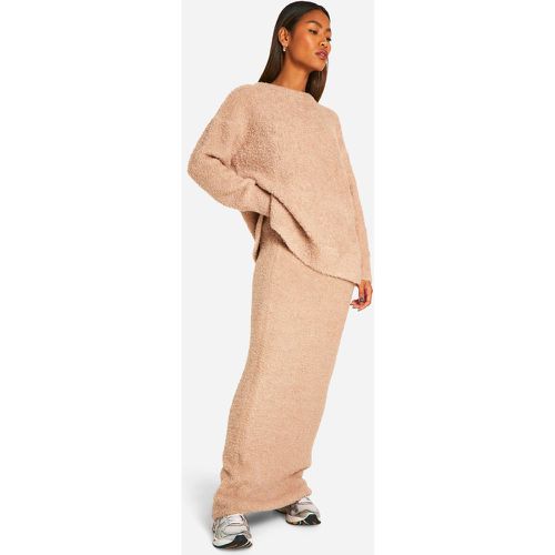 Jupe Longue Large En Polaire - M - boohoo - Modalova