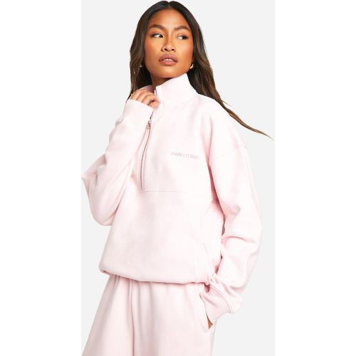 Sweat Oversize À Col Zippé Et Broderie Dsgn Studio - S - boohoo - Modalova
