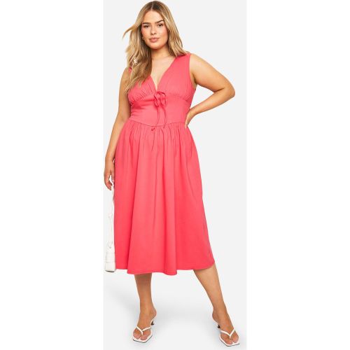 Grande Taille - Robe Corset Mi-Longue À Décolleté Plongeant - 44 - boohoo - Modalova