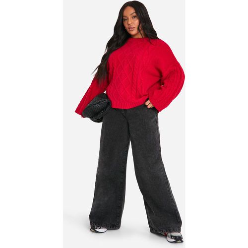 Grande Taille - Pull En Maille Torsadée À Coutures Apparentes - 44-46 - boohoo - Modalova