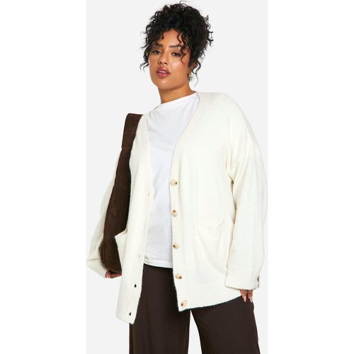 Grande Taille - Cardigan Boyfriend Oversize En Maille Douce - 44-46 - boohoo - Modalova