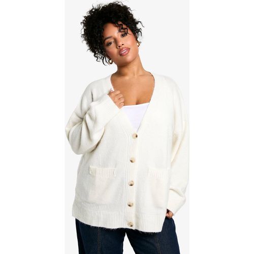 Grande Taille - Cardigan Boyfriend Oversize En Maille Douce - 48-50 - boohoo - Modalova