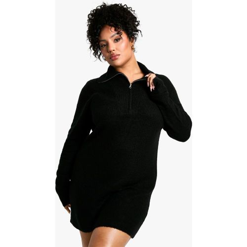 Grande Taille - Robe Pull Oversize À Col Zippé - 44 - boohoo - Modalova
