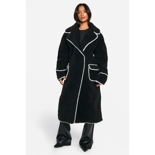 Petite" - Veste Polaire Longue À Coutures Apparentes - 34 - boohoo - Modalova