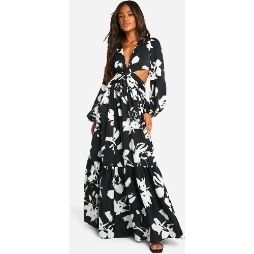 Robe Longue Fleurie À Découpes - boohoo - Modalova