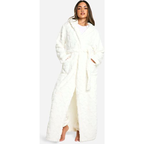 Robe De Chambre Longue En Polaire À Motif Étoile - L - boohoo - Modalova