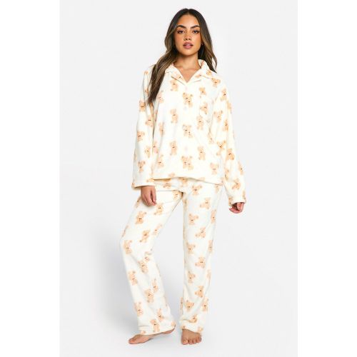 Ensemble De Pyjama À Imprimé Ours En Polaire - 40 - boohoo - Modalova