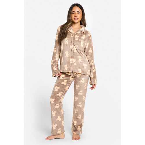 Ensemble De Pyjama À Imprimé Ours En Polaire - 38 - boohoo - Modalova