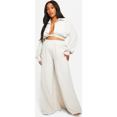 Grande Taille - Ensemble Torsadé Avec Chemise Et Pantalon - 56 - boohoo - Modalova