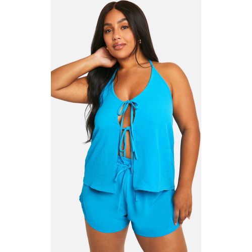Grande Taille - Ensemble Avec Débardeur Noué Et Pantalon - 44 - boohoo - Modalova