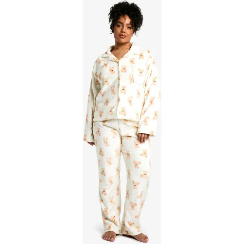 Grande Taille - Ensemble De Pyjama À Imprimé Ours - 44 - boohoo - Modalova