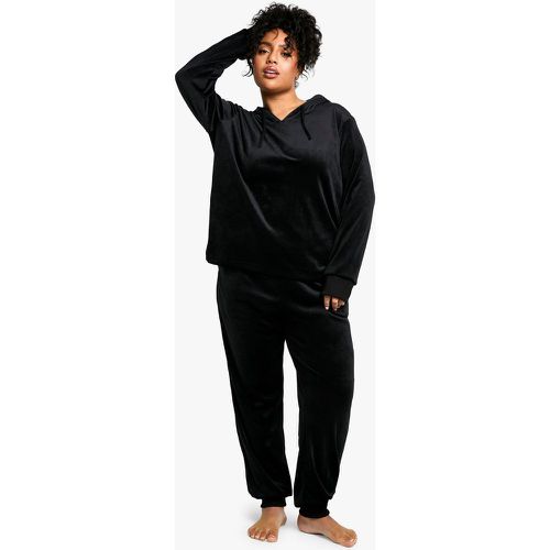 Grande Taille - Ensemble En Velours Avec Sweat À Capuche Et Jogging - 46 - boohoo - Modalova