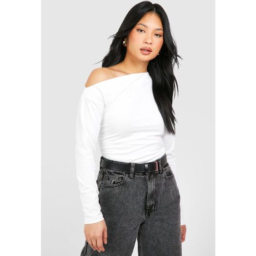 Petite" - Top Asymétrique Froncé En Coton - 42 - boohoo - Modalova