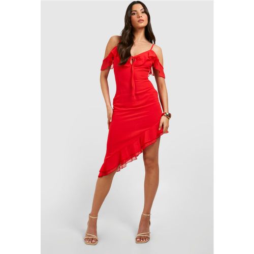 Robe Courte En Mousseline De Soie À Volants - 42 - boohoo - Modalova