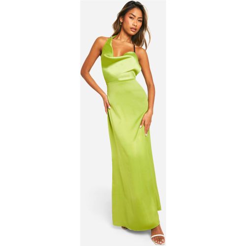 Robe Longue Satinée À Col Bénitier - 36 - boohoo - Modalova