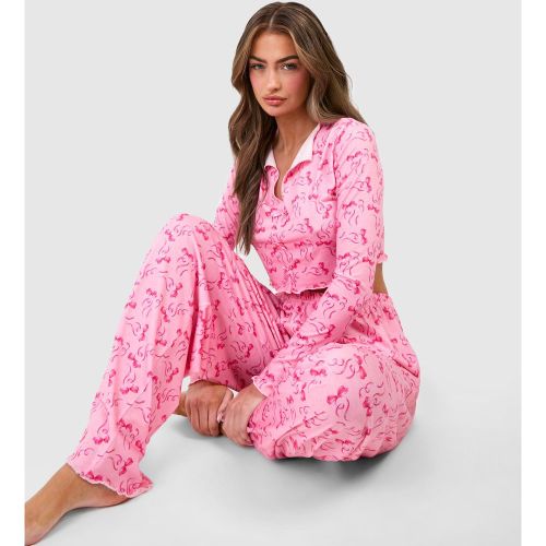 Ensemble De Pyjama À Imprimé Nœud - 40 - boohoo - Modalova