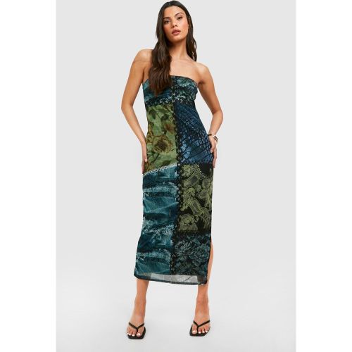 Robe Mi-Longue En Mesh Imprimé - 36 - boohoo - Modalova