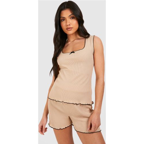 Maternité - Ensemble De Pyjama Côtelé Avec Short - 38 - boohoo - Modalova