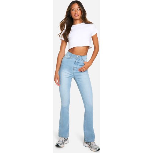 Tall" - Jean Flare Délavé Taille Haute - 36 - boohoo - Modalova