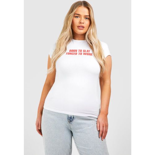 Grande Taille - T-Shirt Court À Slogan Born To Slay - 44 - boohoo - Modalova