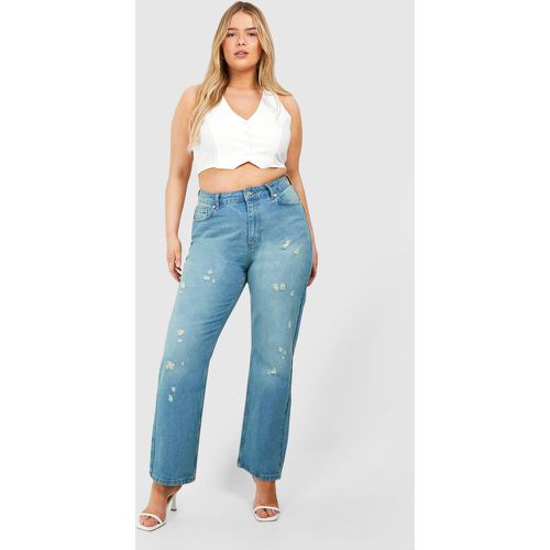 Grande Taille - Jean Droit Délavé - 46 - boohoo - Modalova