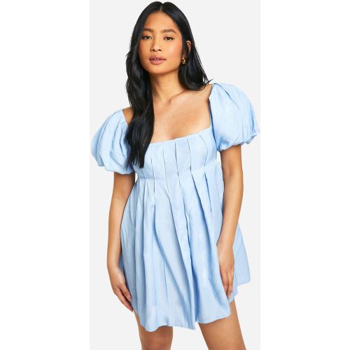 Petite" - Robe Courte Nouée À Manches Bouffantes - 42 - boohoo - Modalova