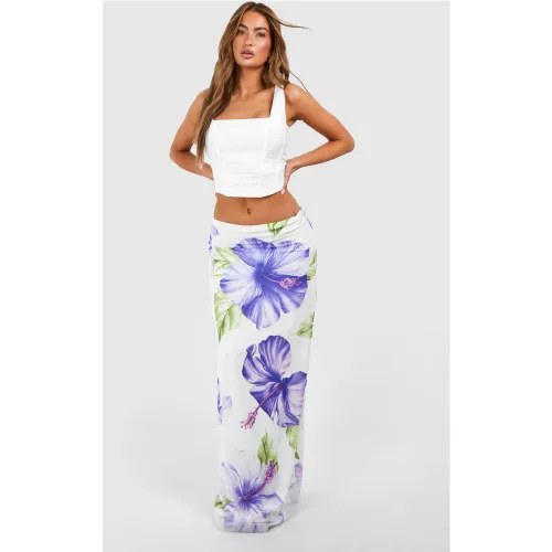 Jupe Longue Fleurie - 38 - boohoo - Modalova