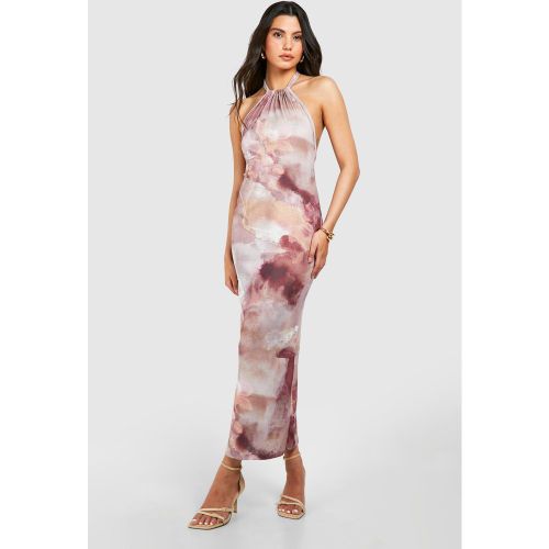 Robe Longue Dos Nu Fleurie - 36 - boohoo - Modalova