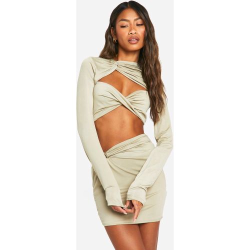 Ensemble Avec Top À Manches Longues Et Mini-Jupe - 38 - boohoo - Modalova
