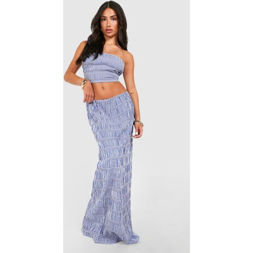 Petite" - Jupe Longue À Imprimé Vichy - 34 - boohoo - Modalova