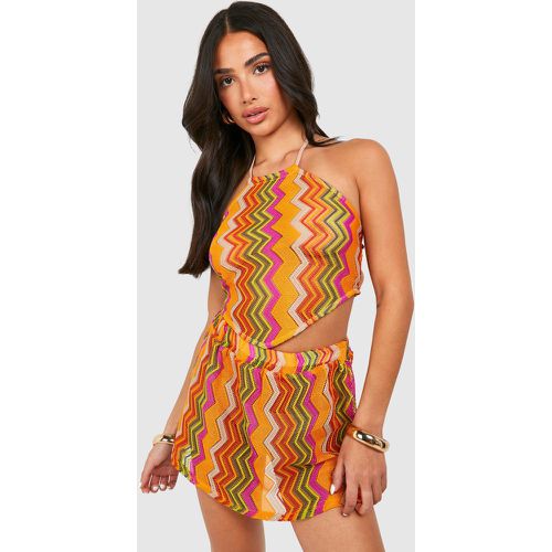 Petite" - Mini-Jupe De Plage À Motif Zigzag - 36 - boohoo - Modalova