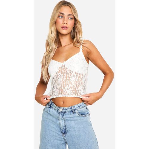 Caraco Fleuri - Blanc - 38, Blanc - boohoo - Modalova