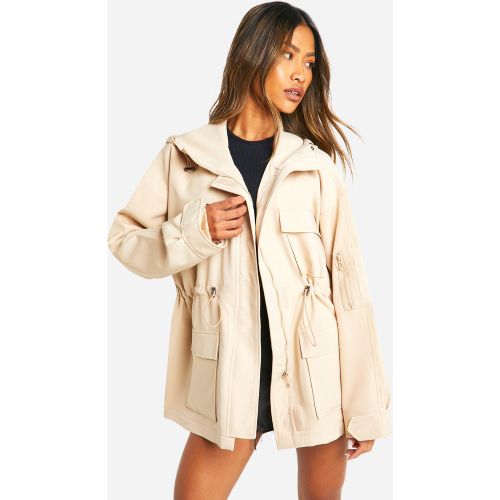 Veste Longue Cintrée À Capuche - S - boohoo - Modalova