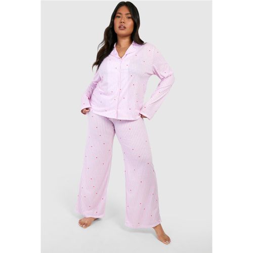 Grande Taille - Pantalon De Pyjama À Rayures Fines - 44 - boohoo - Modalova